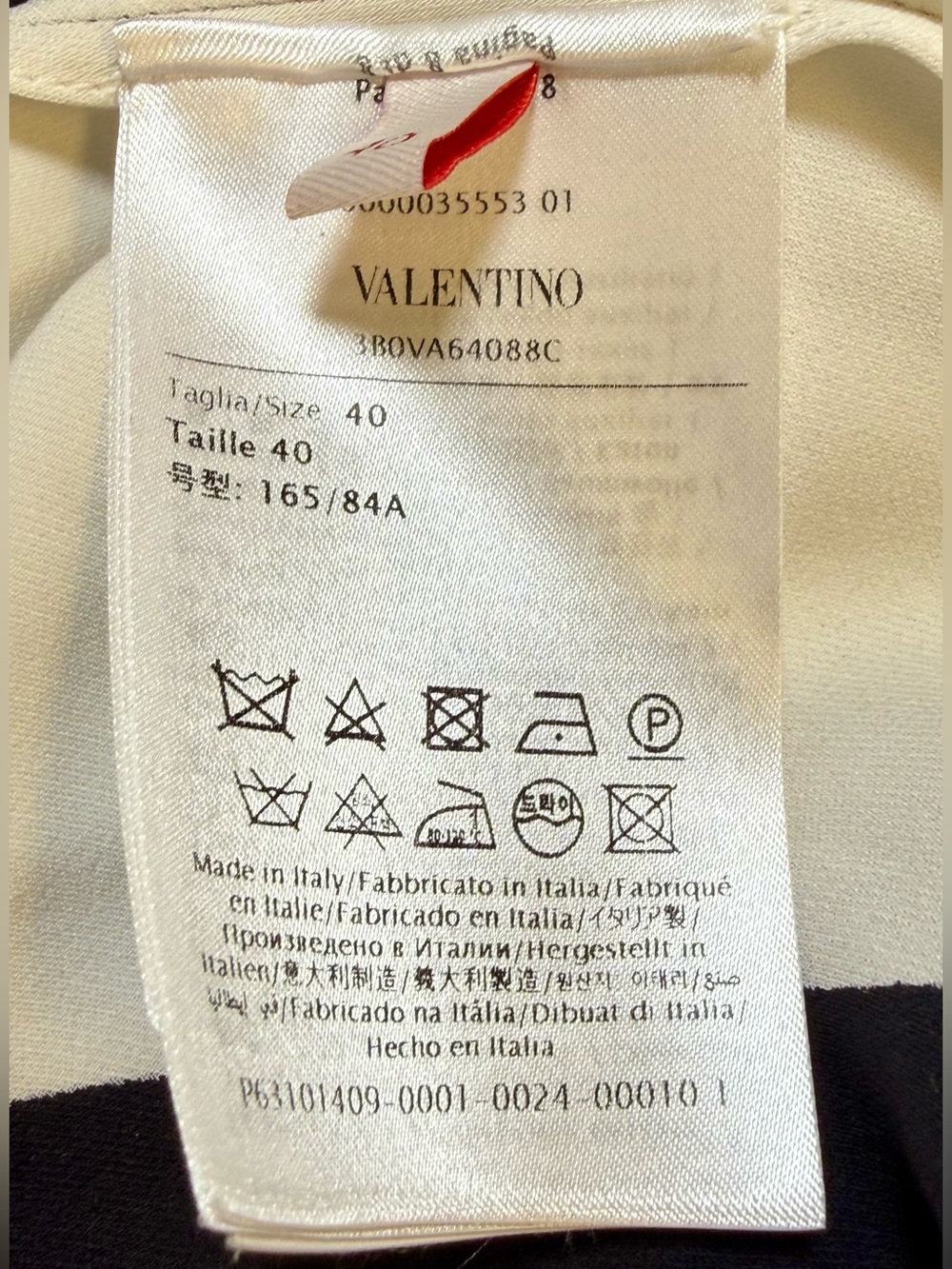 VALENTINO CHEVRON SILK CAPE  DRESS IN BLACK AND WHITE - Picture 11 of 15